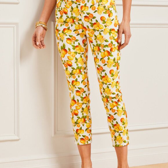 Talbots Women's Jegging Crops Lemon and Oranges - 10 - Picture 1 of 7